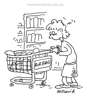 Air bag cartoon