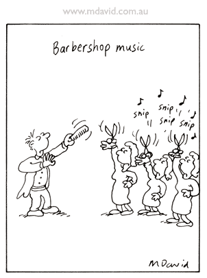 Barbershop music cartoon