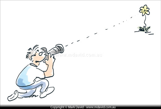 Taking a photo of a flower