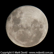 The changes in colour of a full moon