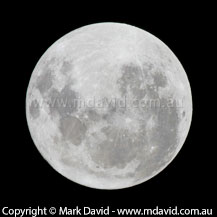 The changes in colour of a full moon
